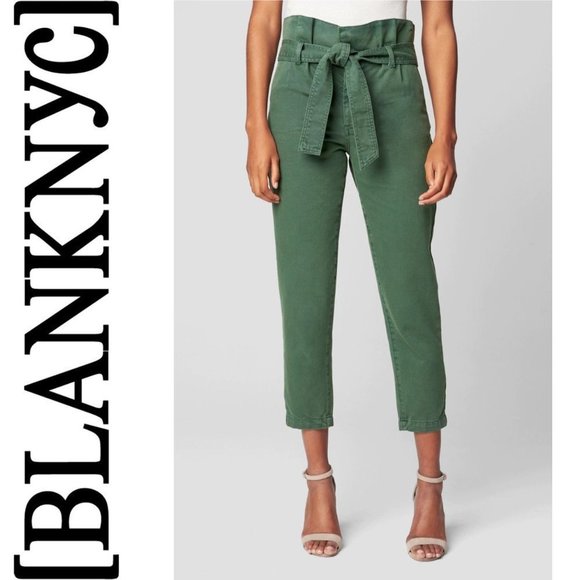 NEW BLANKNYC Paperbag Jogger Waist Tapered Pants Size 25 in Color Secret Garden - Picture 5 of 9